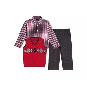 TFW Little Boys Argyle 3 Piece Sweater Set New Size 5 Brand New Rare